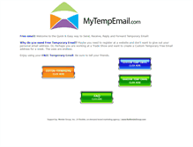 Tablet Screenshot of mytempemail.com